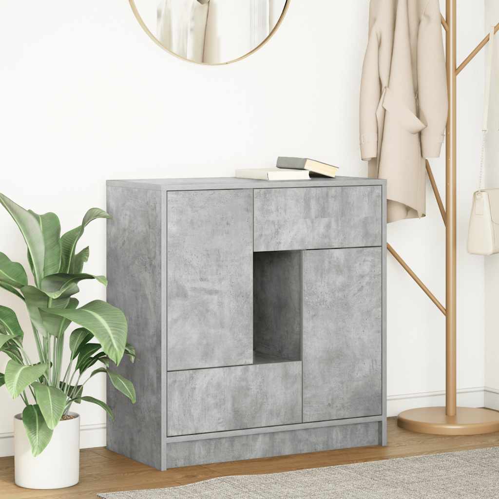 Sideboard with Drawers and Doors Concrete Grey 70.5x34x74.5 cm - Unbeatable Bargains