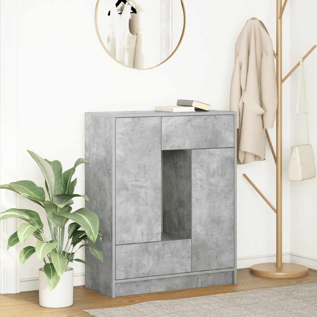 Sideboard with Drawers and Doors Concrete Grey 73x31x90 cm - Unbeatable Bargains