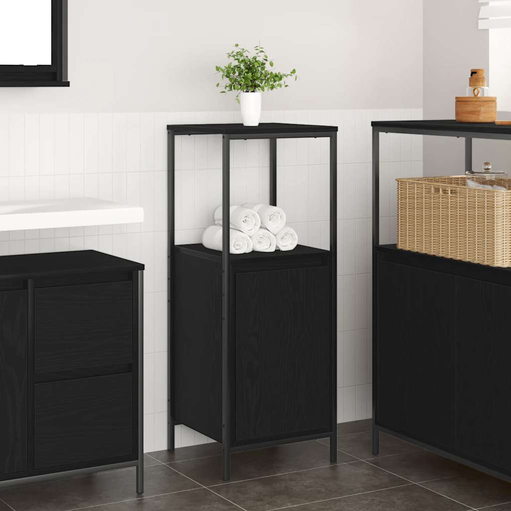 Bathroom Cabinet with Shelves Black Oak 36x35x95 cm - Casper Homes