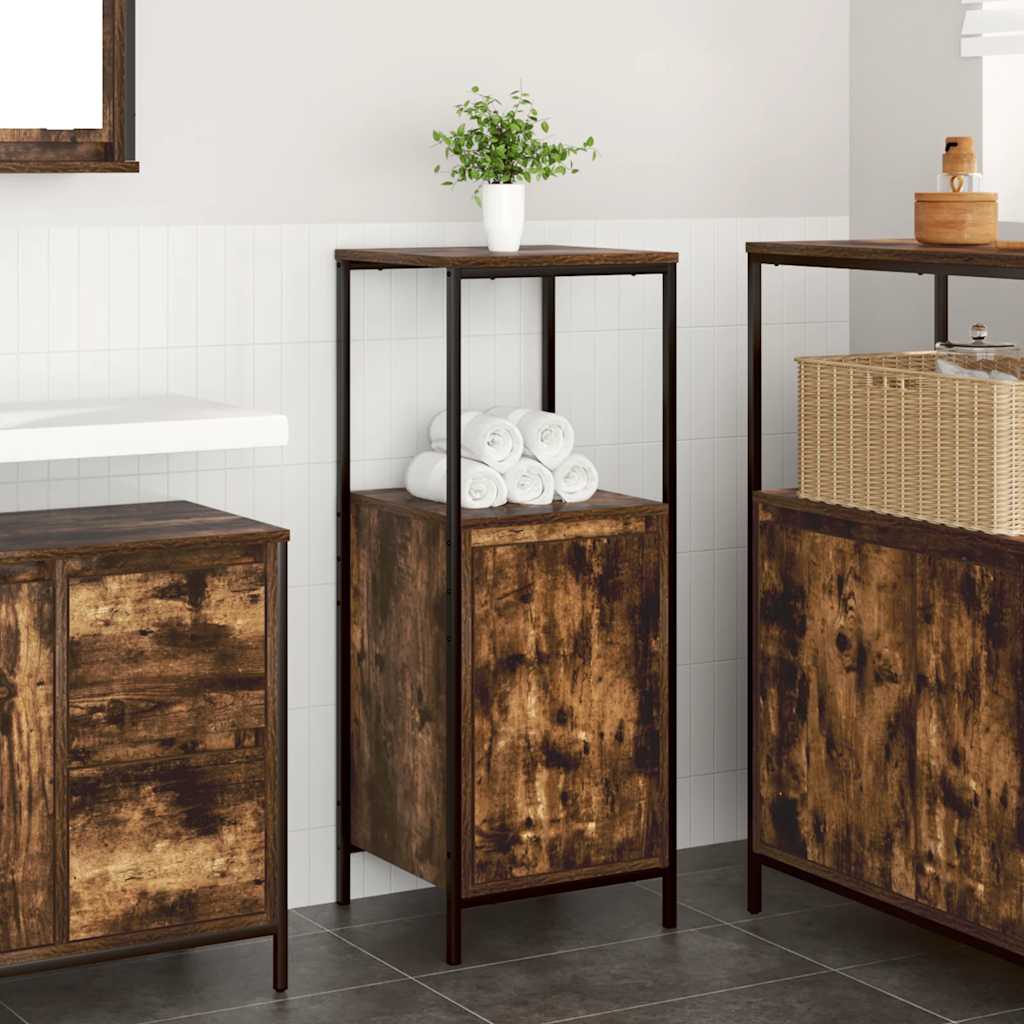 Bathroom Cabinet with Shelves Smoked Oak 36x35x95 cm - Casper Homes