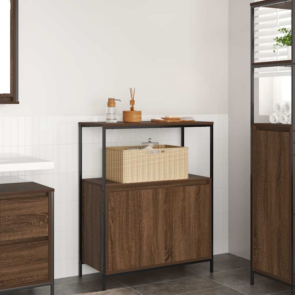 Bathroom Cabinet with Shelves Brown Oak 76.5x35x95 cm - Casper Homes
