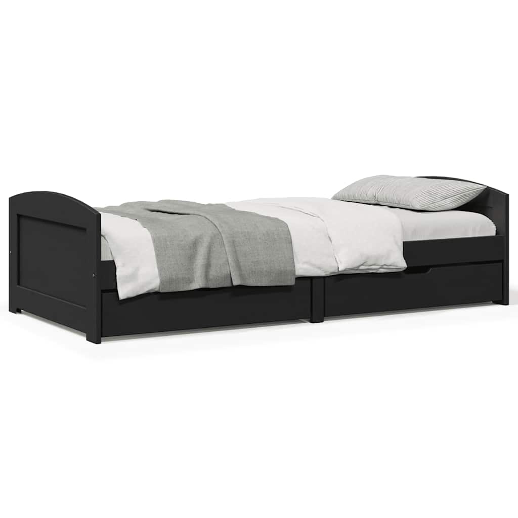 Daybed with 2 Drawers IRUN Black 90x200cm - Casper Homes