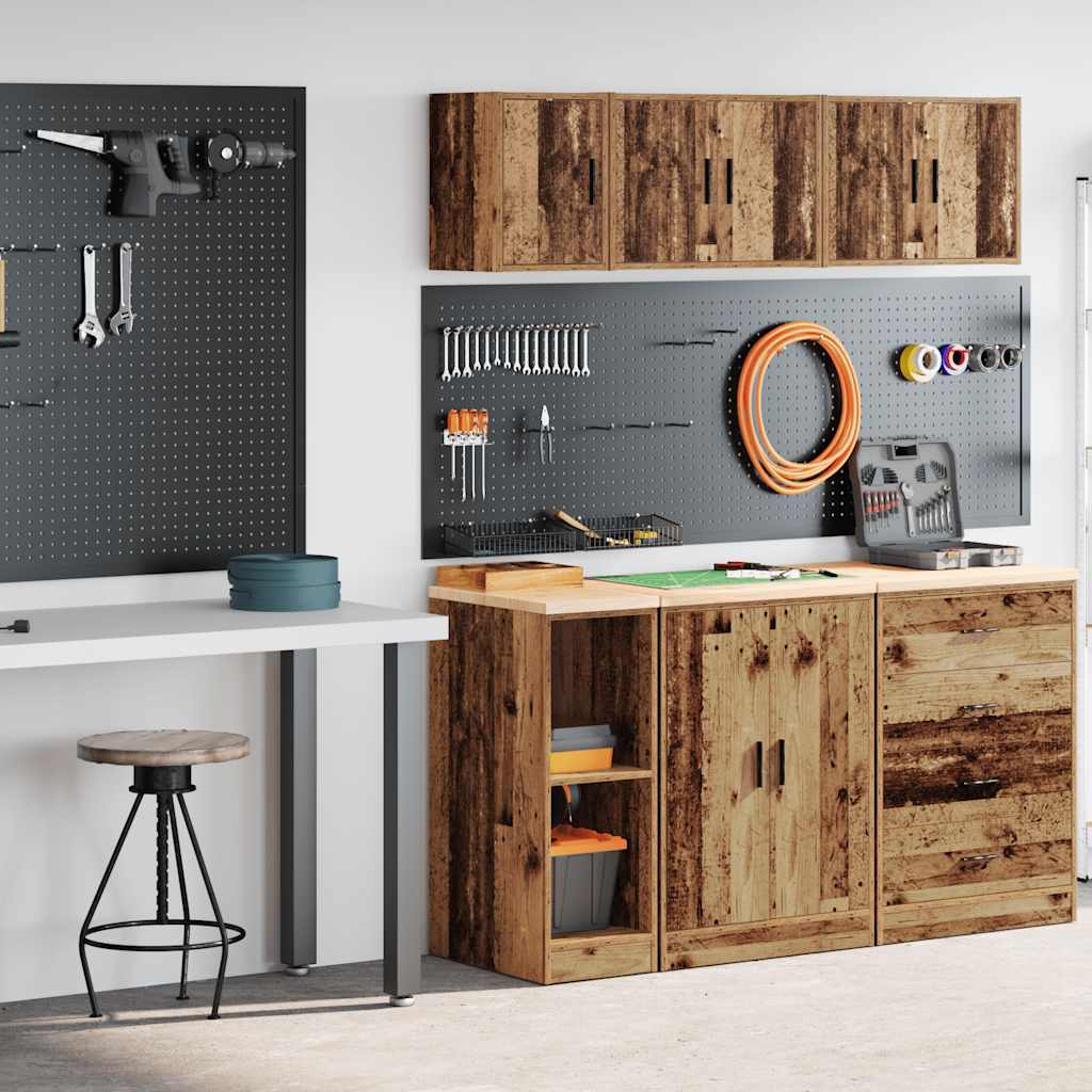Garage Cabinets 2 pcs Old Wood Engineered Wood - Merlin Deals