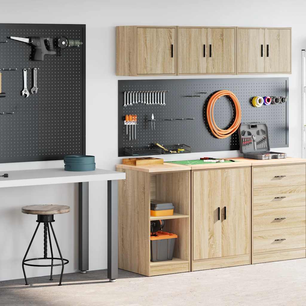 Garage Cabinets 2 pcs Sonoma Oak Engineered Wood - Casper Homes