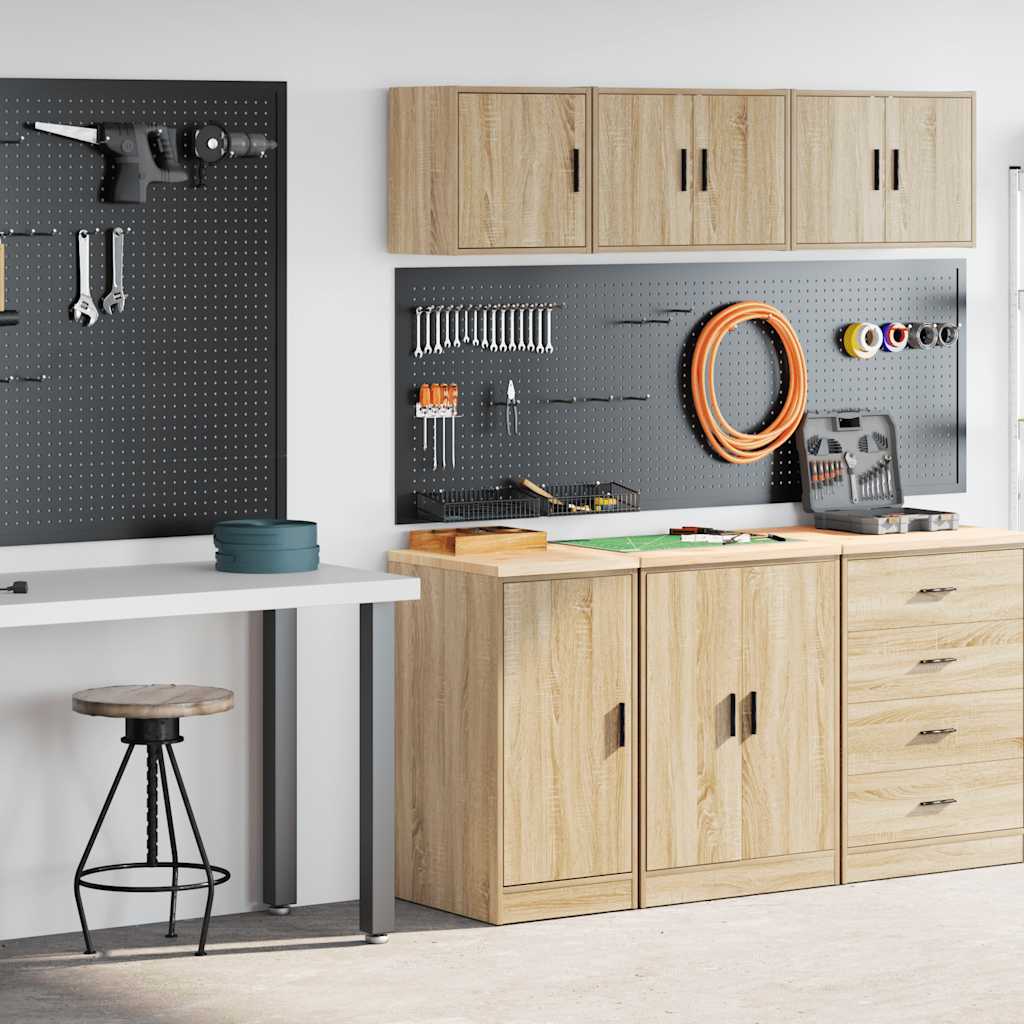 Garage Cabinets 2 pcs Sonoma Oak Engineered Wood - Merlin Deals