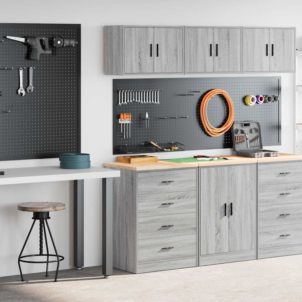 Garage Cabinets 2 pcs Grey Sonoma Engineered Wood - Casper Homes