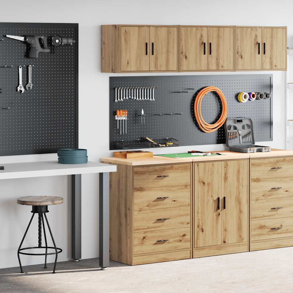 Garage Cabinets 2 pcs Artisan Oak Engineered Wood - Direct Imports
