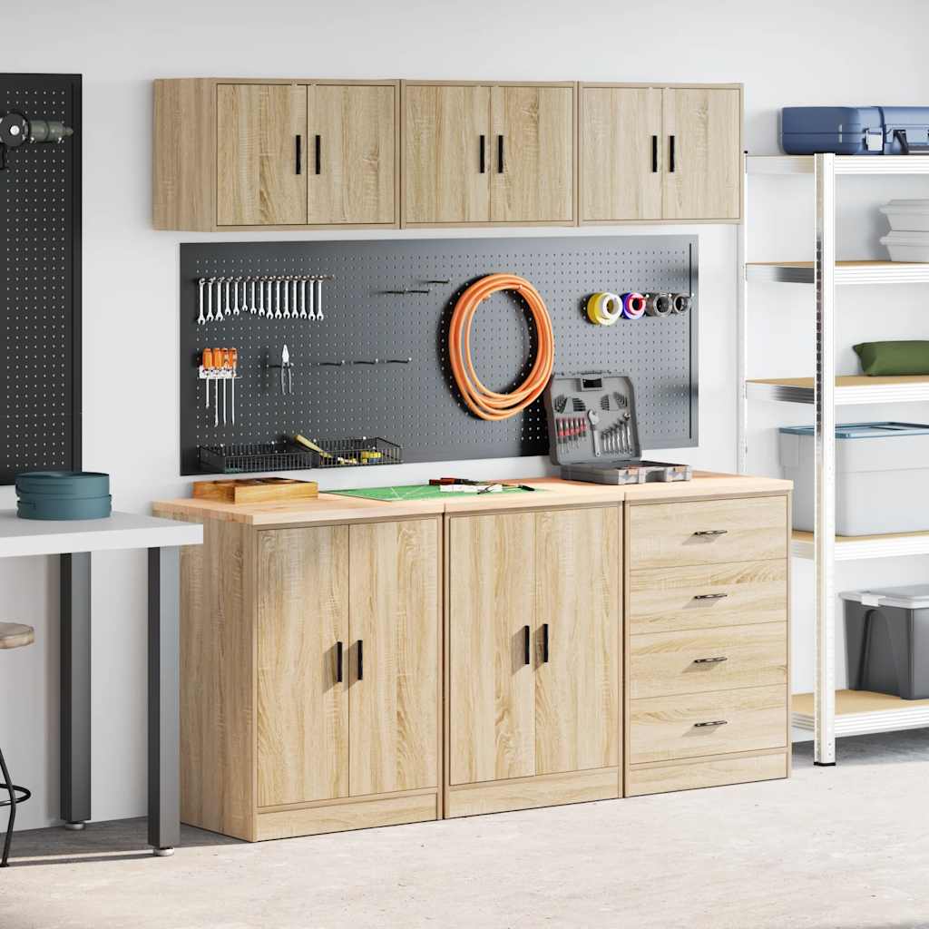Garage Cabinets 6 pcs Sonoma Oak Engineered Wood - Direct Imports
