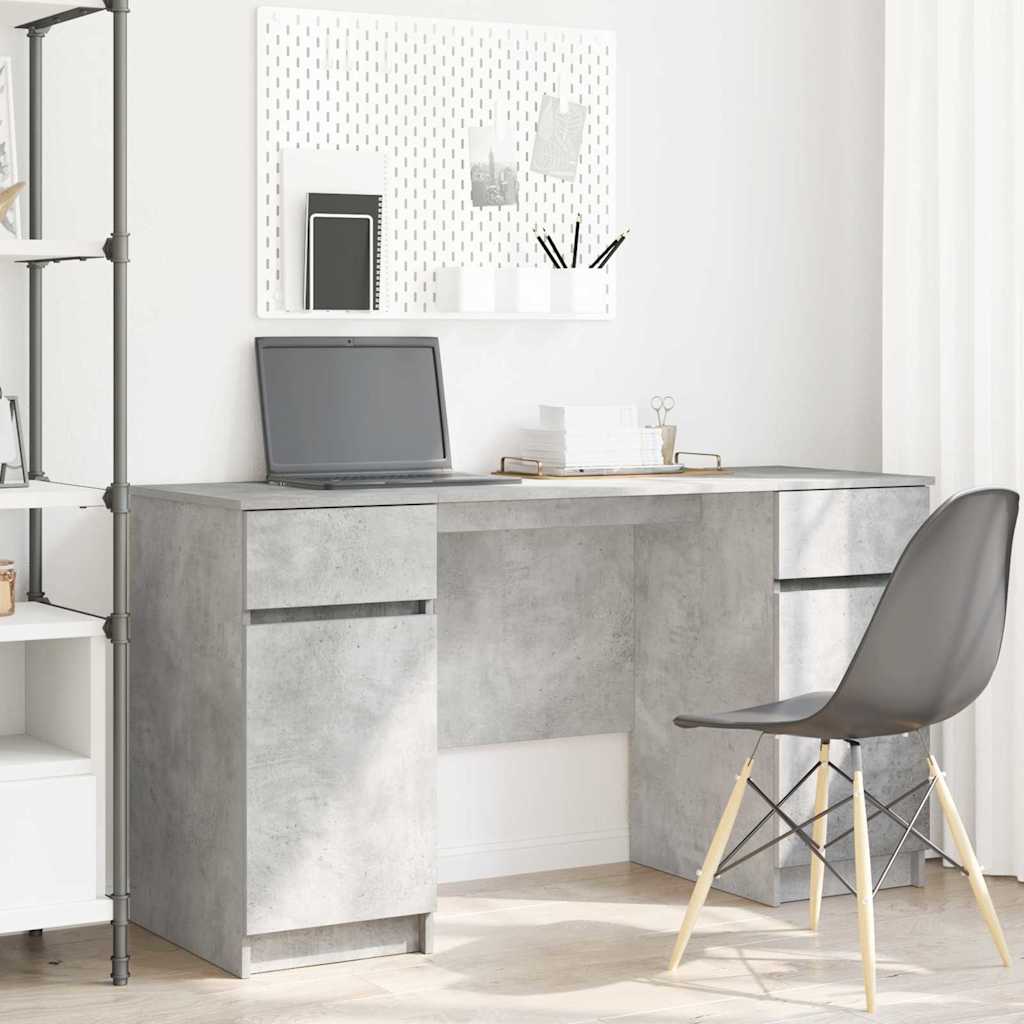 Desk Concrete Grey 140x49x76 cm Engineered Wood - Style and Chic