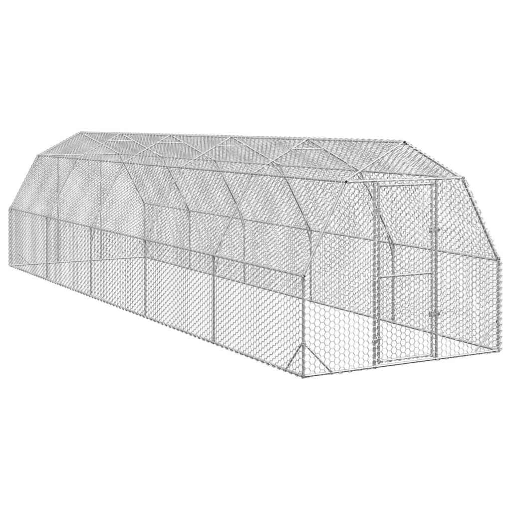 Chicken Run 2.5x10x2.25 m Galvanised Steel - Sid & Sam