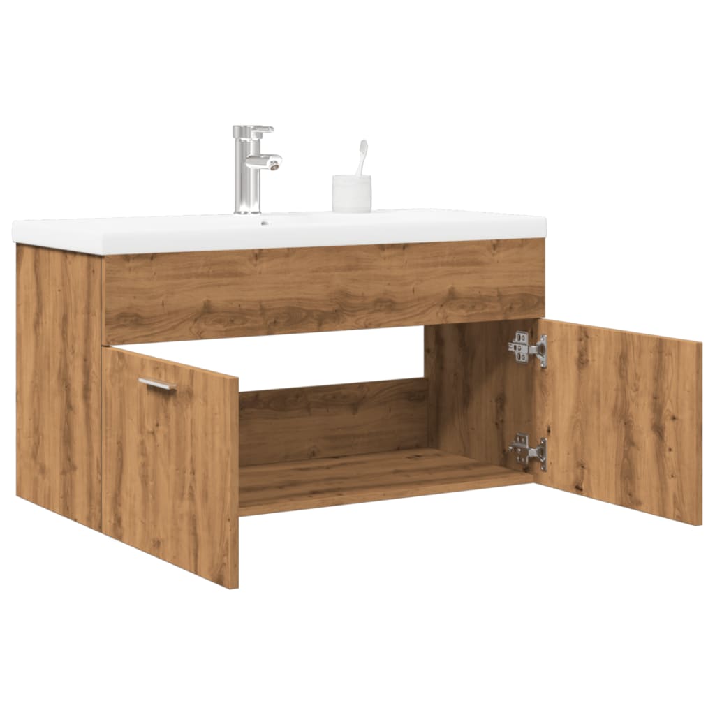 Bathroom Sink Cabinet with Built-in Basin Artisan Oak - Casper Homes