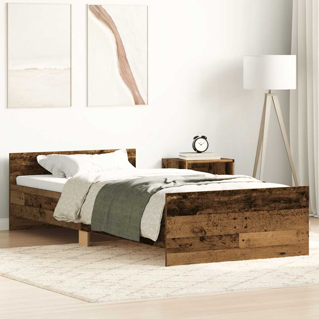 Bedframe Old Wood 90x190cm Single Engineered Wood - Casper Homes