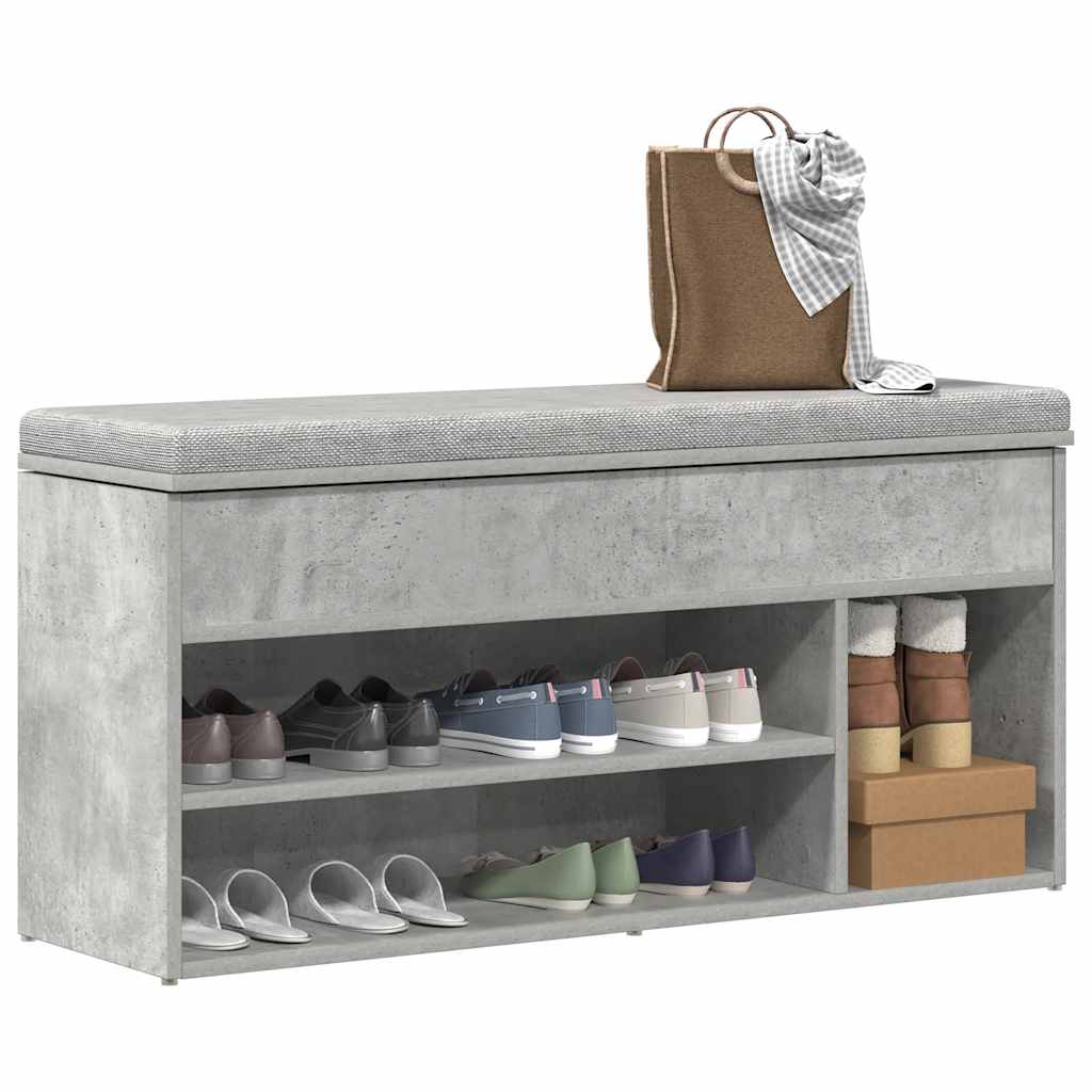 LIBERTY Medium Shoe Bench Concrete Grey - Millennium Furniture