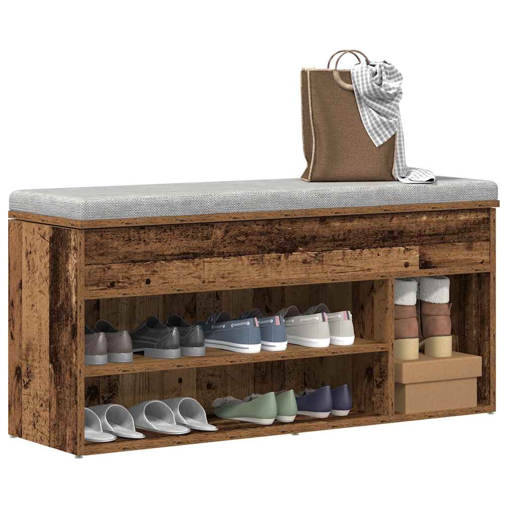 LIBERTY Medium Shoe Bench Old Wood - Millennium Furniture