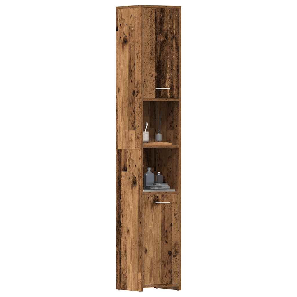 Bathroom Cabinet Old Wood 30x30x183.5 cm Engineered Wood - Discount Dealers