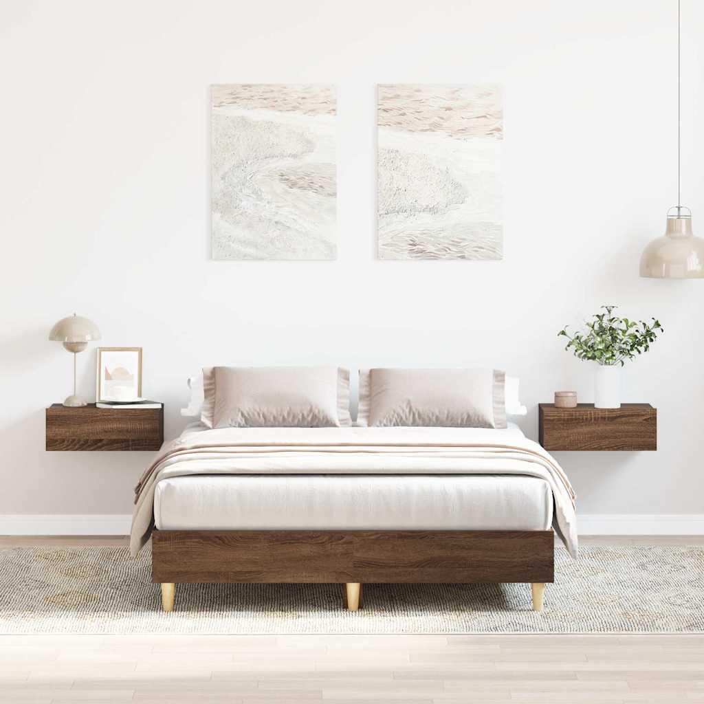 Bedframe Brown Oak 120x190cm Small Double Engineered Wood - Casper Homes