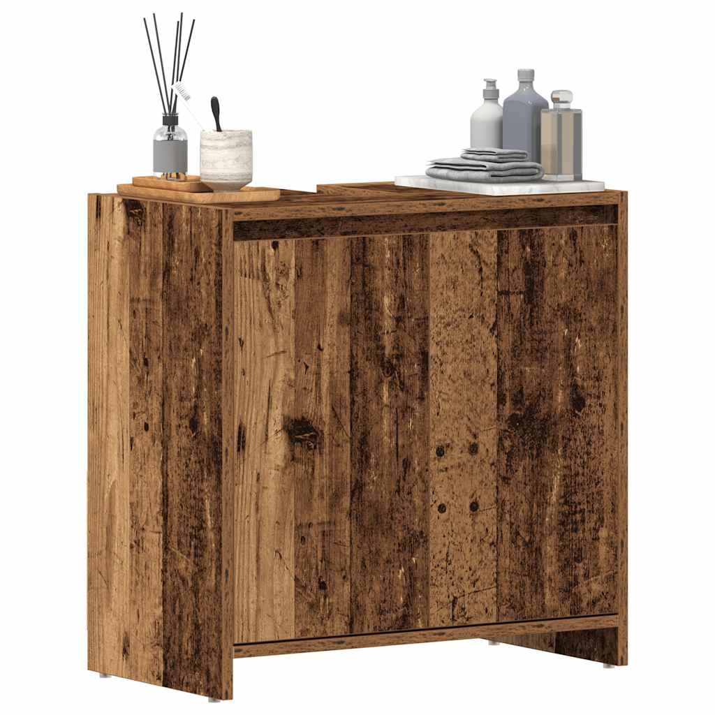 Bathroom Sink Cabinet Old Wood 60x33x60 cm Engineered Wood - Merlin Deals