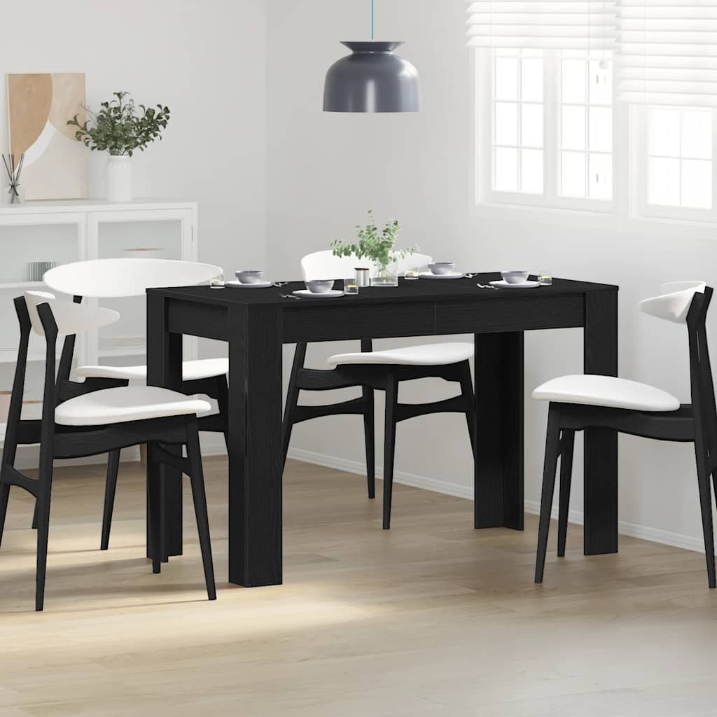 Dining Table Black Oak 120x60x76 cm Engineered Wood - Unbeatable Bargains
