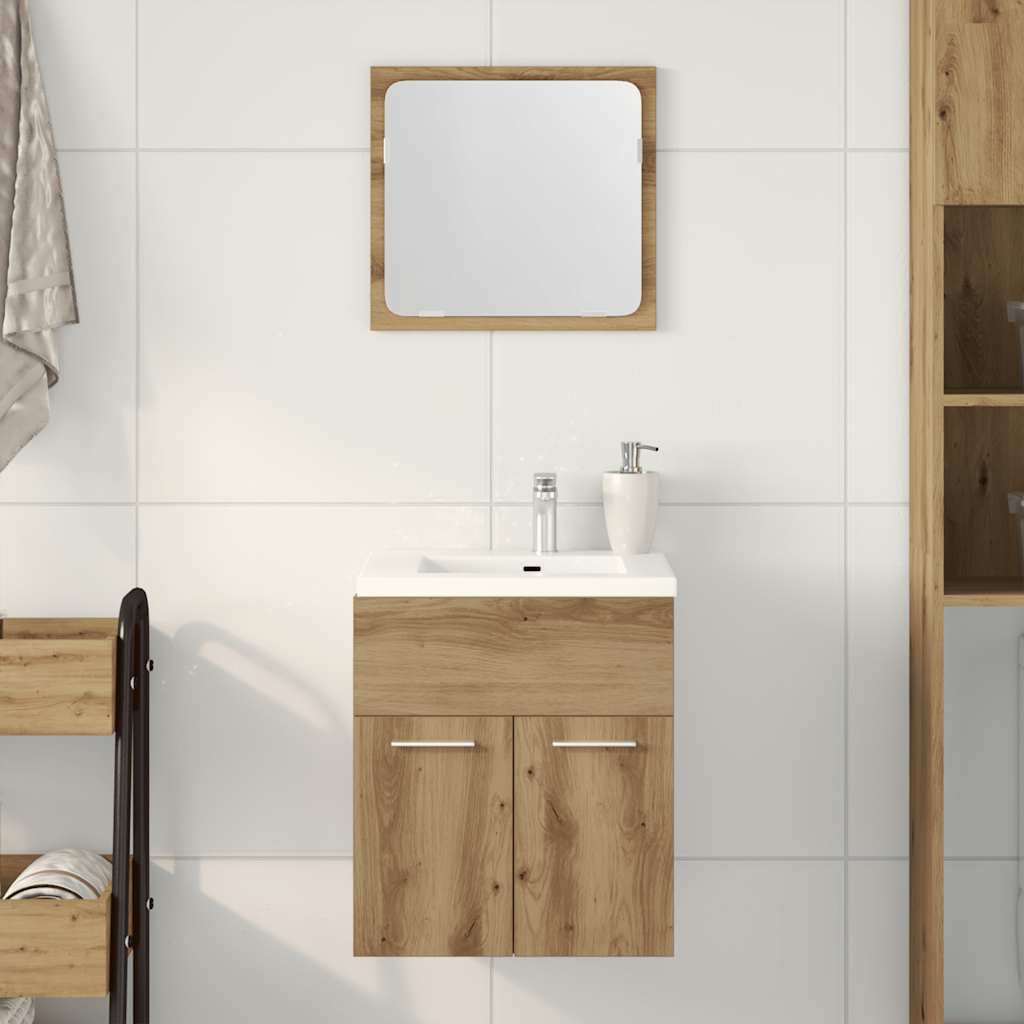 2 Piece Bathroom Furniture Set Artisan Oak Engineered Wood - Decor Base