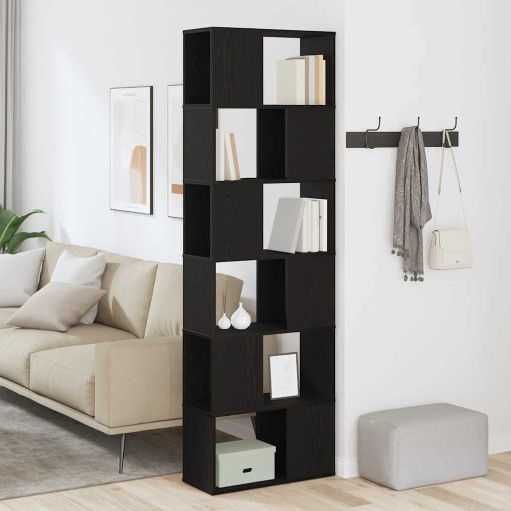 Book Cabinet/Room Divider Black Oak 60x24x186 cm - Design Hut