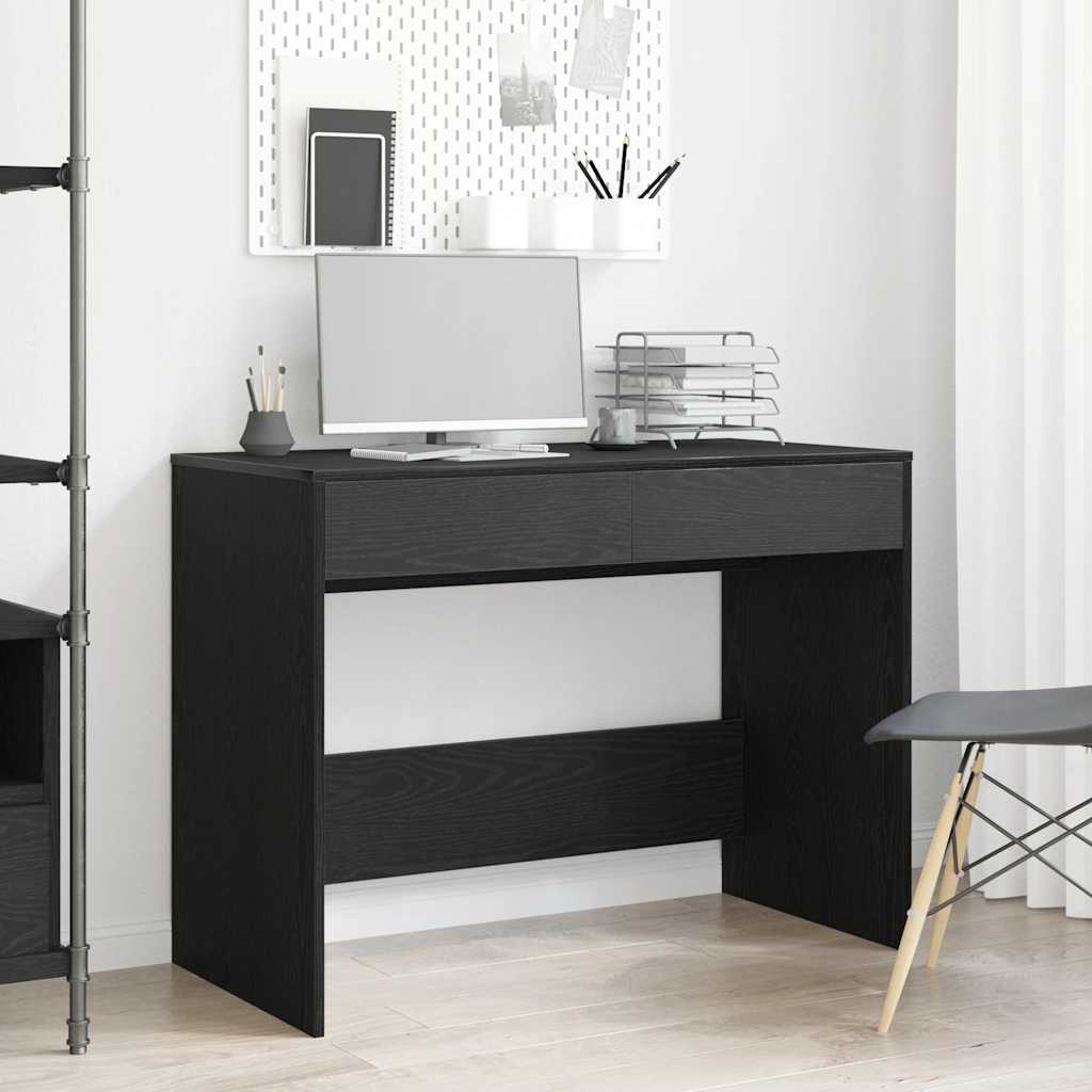 Desk Black Oak 101x50x76.5 cm Engineered Wood - Direct Imports