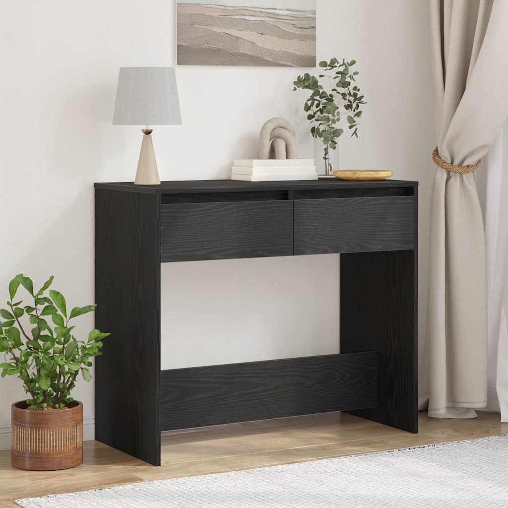 Console Table Black Oak 89x41x76.5 cm Engineered Wood - Merkel Designers