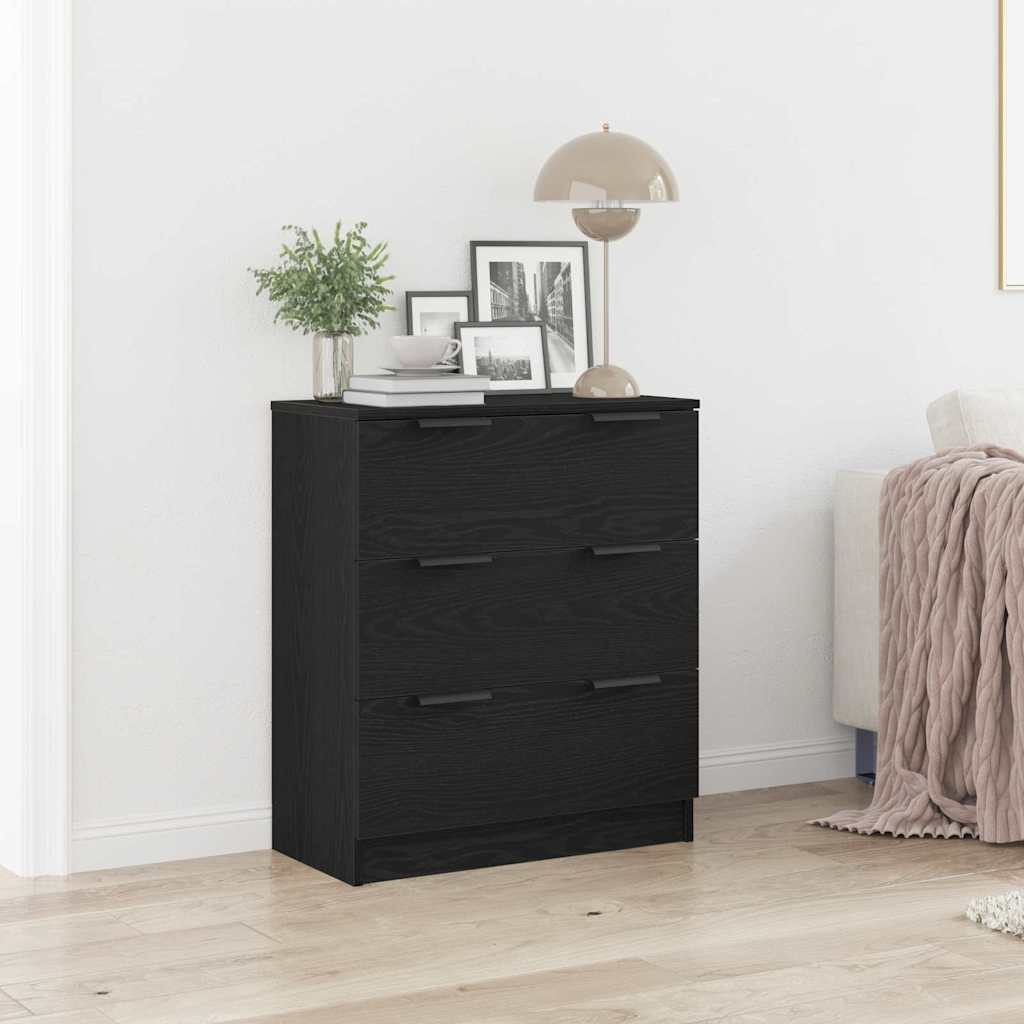 Black Oak Sideboard 60x30x70 cm Manufactured Wood - Millennium Furniture