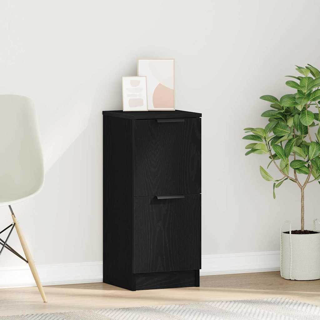 Black Oak Sideboard - 30x30x70 cm, Made from Engineered Wood - Sid & Sam