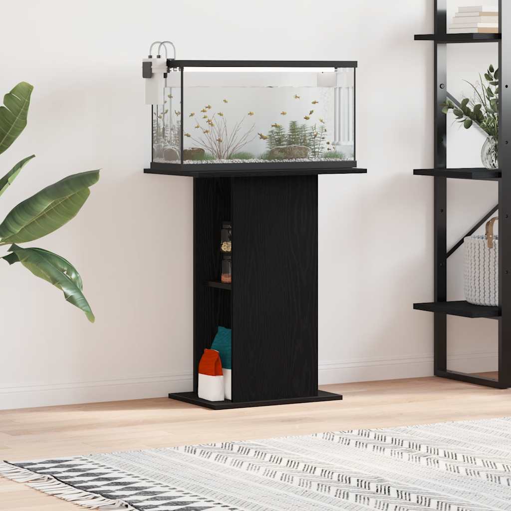 Aquarium Stand Black Oak 60.5x36x72.5 cm Engineered Wood - Discount Dealers