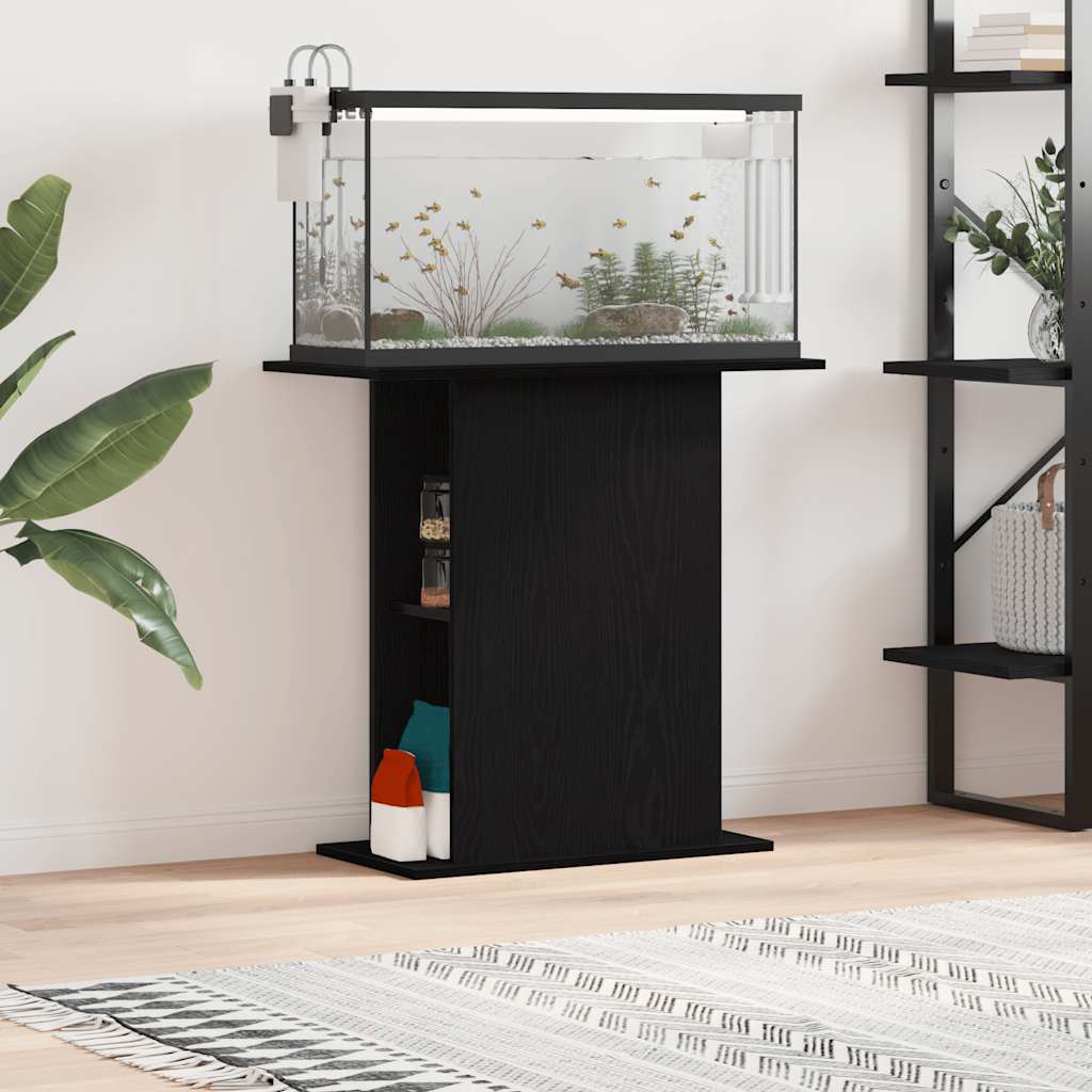 Aquarium Stand Black Oak 75x36x72.5 cm Engineered Wood - Discount Dealers