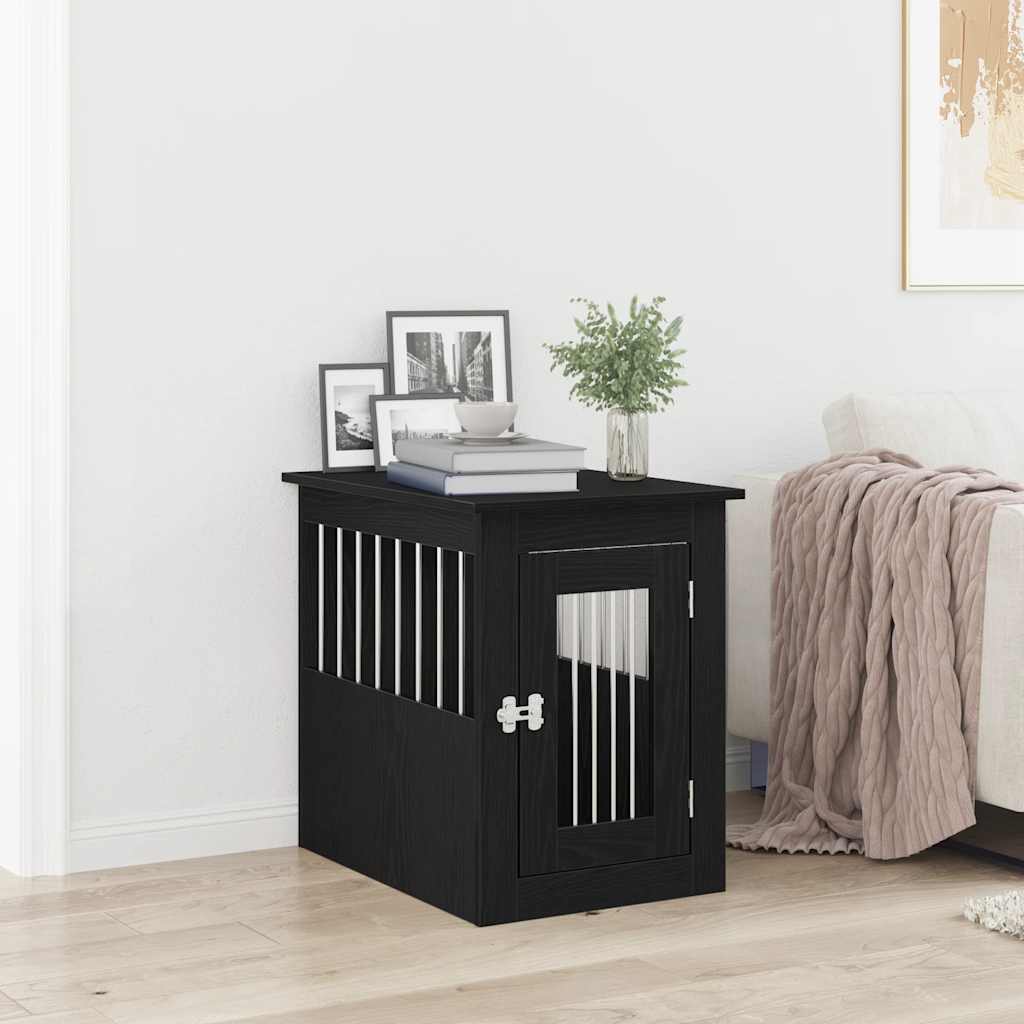 Dog Crate Furniture Black Oak 62x45x59 cm Engineered Wood - Discount Dealers