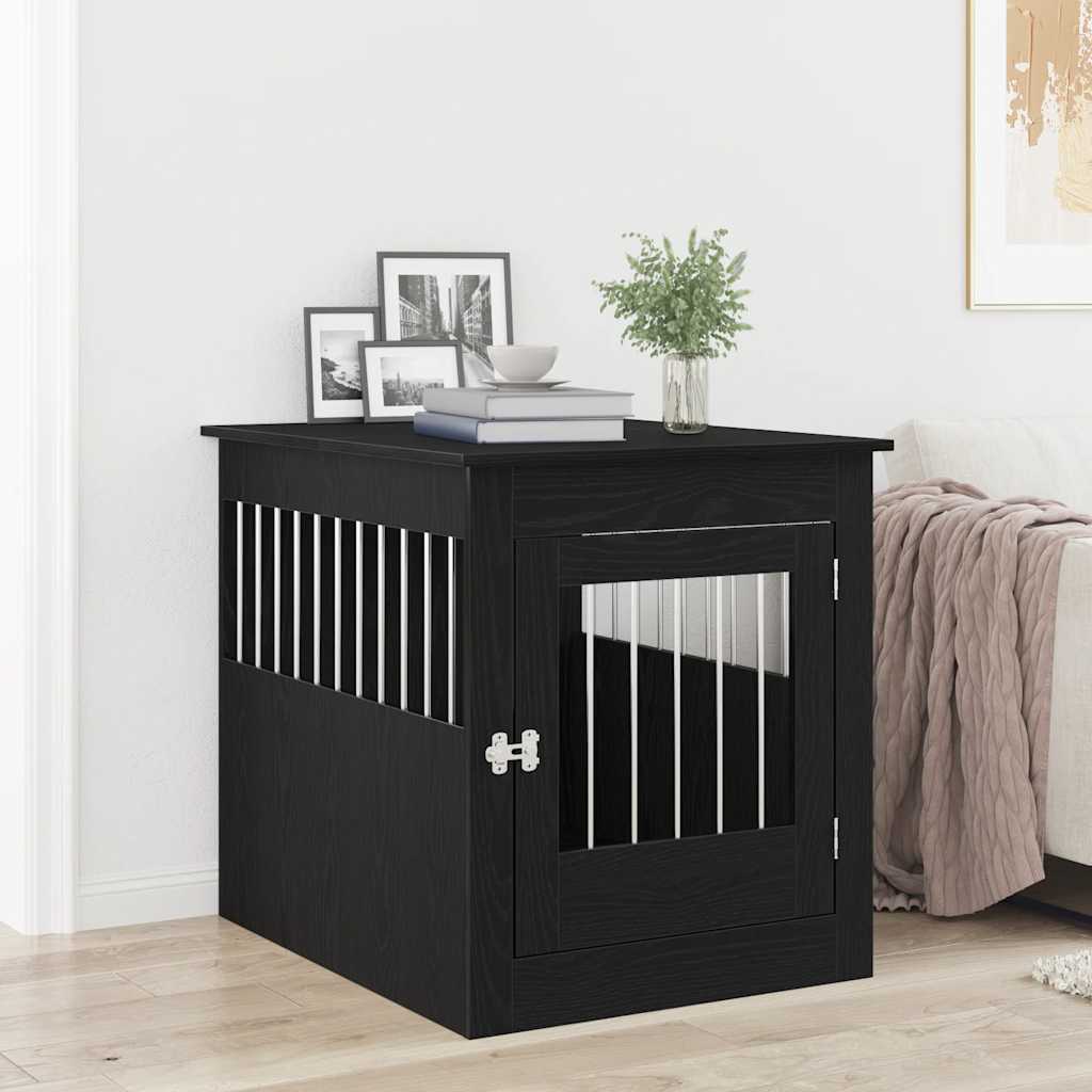 Dog Crate Furniture Black Oak 80x64.5x71 cm Engineered Wood - Discount Dealers