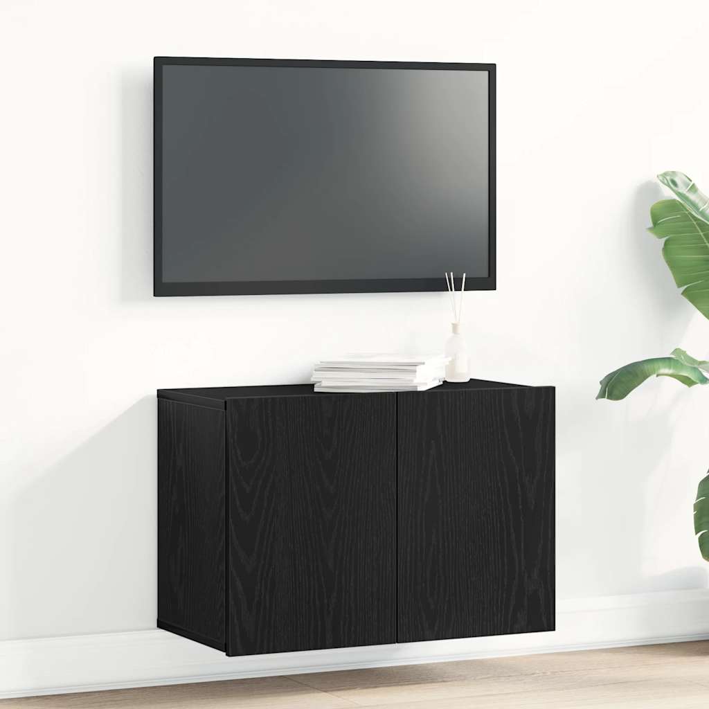 TV Cabinet Black Oak 60x30x41 cm Engineered Wood - Decor Base