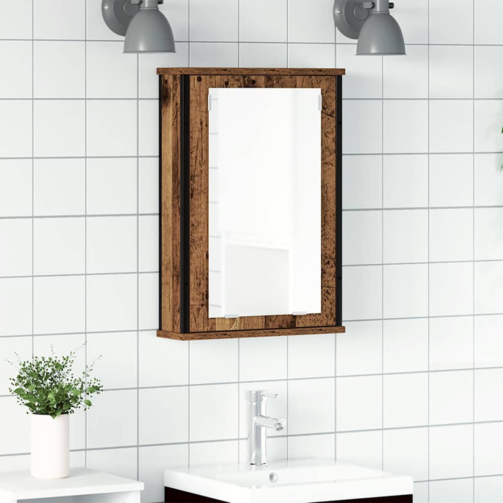 Bathroom Mirror Cabinet Old Wood 42x12x60 cm Engineered Wood - Merkel Designers