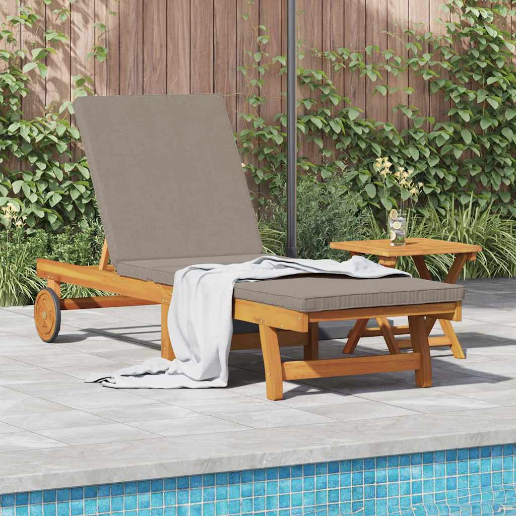 CLARIDG Sun Lounger Reclining 63x199x85cm Solid Acacia Wood - Brown - Charlotte Dunes