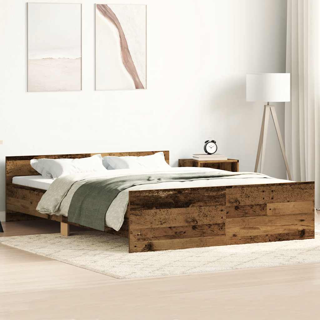 Bedframe Old Wood 150x200cm Engineered Wood - Casper Homes