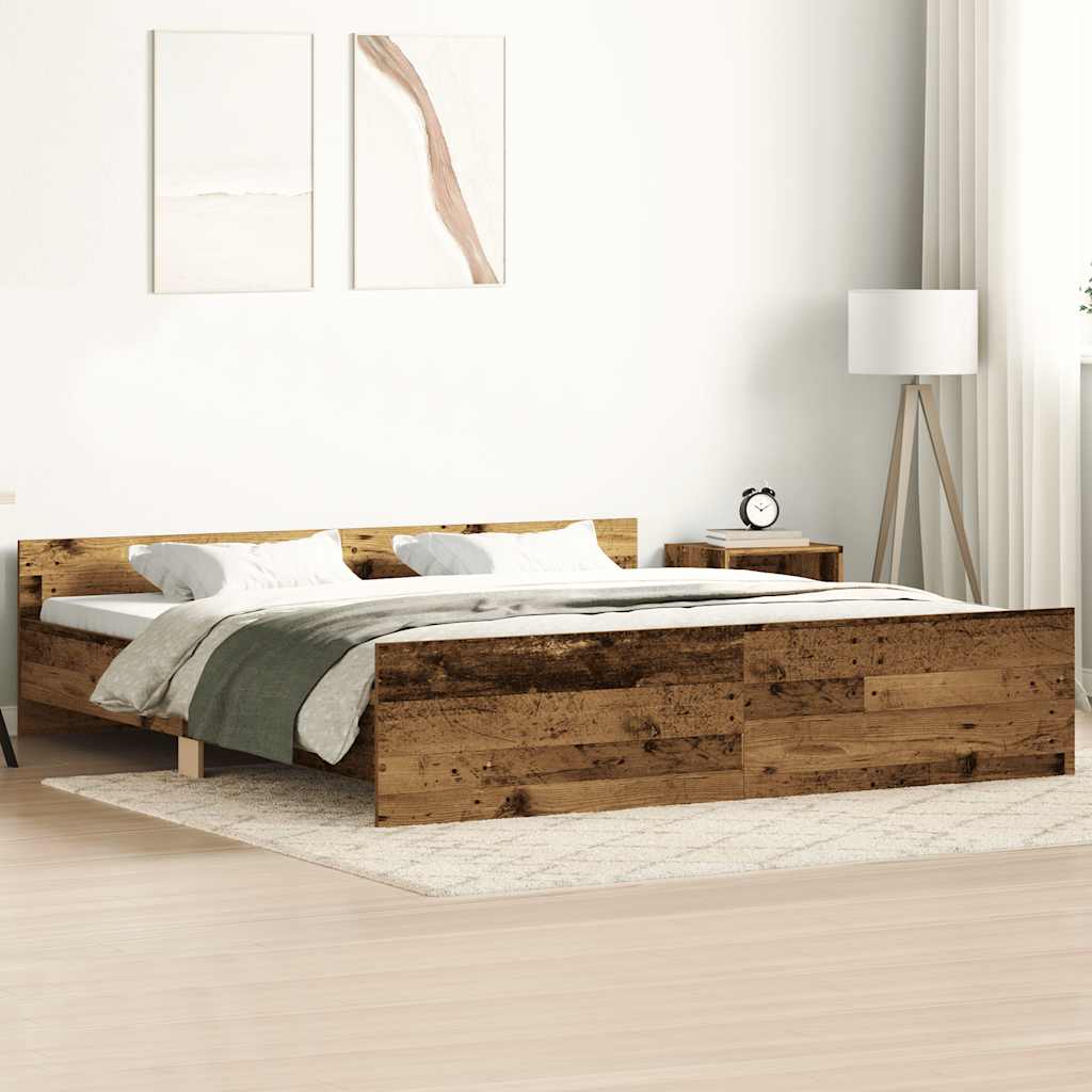 Bedframe Old Wood 160x200cm Engineered Wood - All Things Good