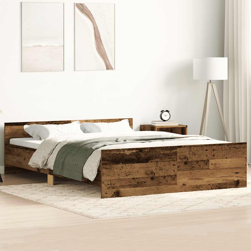 Bedframe Old Wood 135x190cm Engineered Wood - All Things Good
