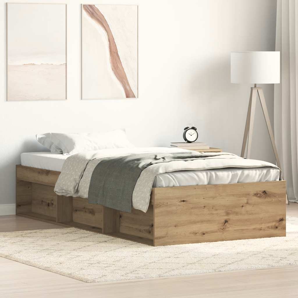 Bedframe Artisan Oak 100x200cm Engineered Wood - Decor Base