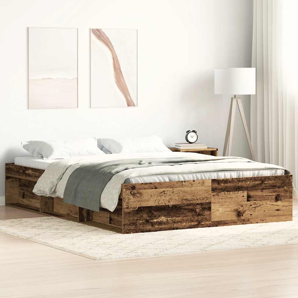 Bedframe Old Wood 160x200cm Engineered Wood - Charlotte Dunes