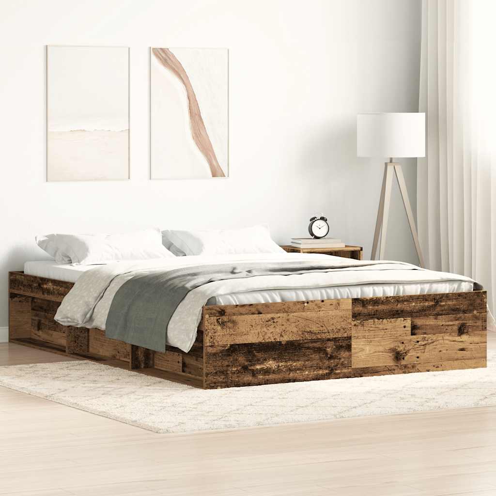 Bedframe Old Wood 140x190cm Engineered Wood - Merkel Designers