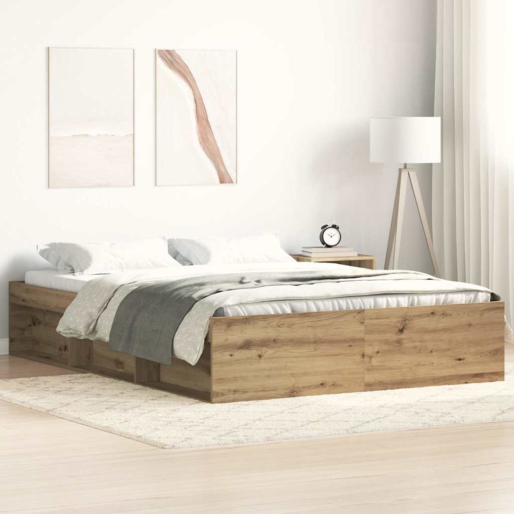 Bedframe Artisan Oak 140x190cm Engineered Wood - All Things Good