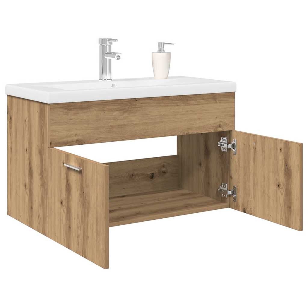 Sink Cabinet with Built-in Basin and Faucet Artisan Oak - Direct Imports