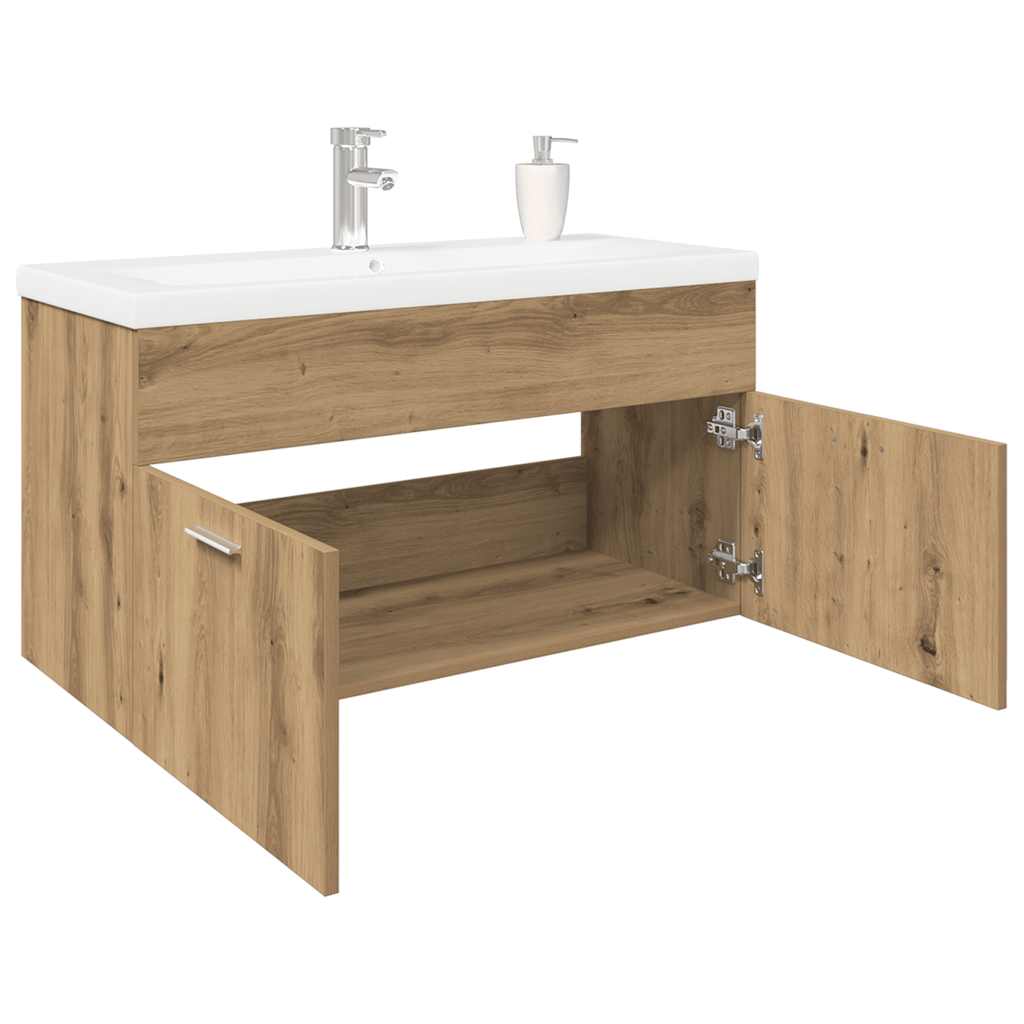 Sink Cabinet with Built-in Basin Artisan Oak Engineered Wood - Tyrell & Tyrell