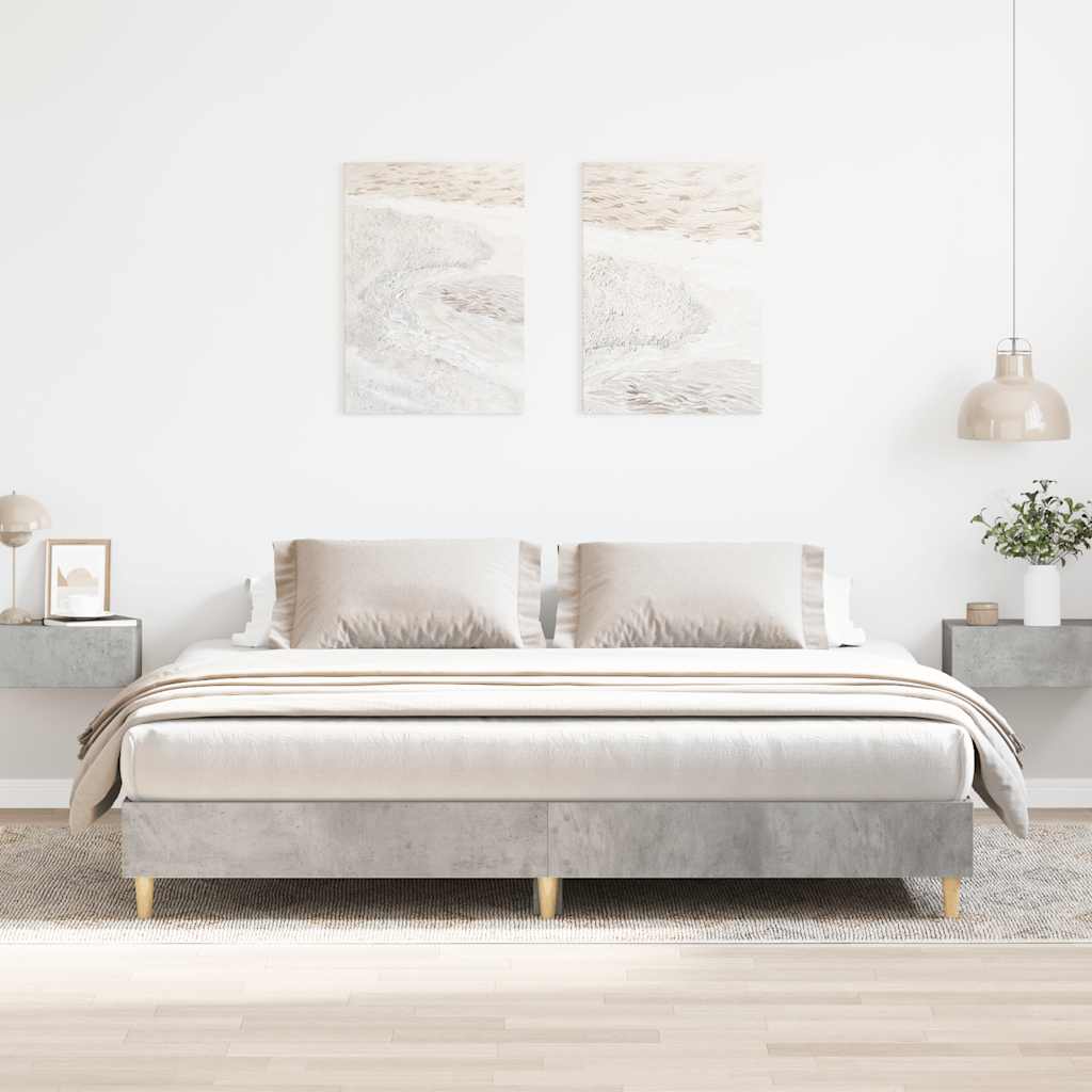 Bedframe Concrete Grey 180x200cm Engineered Wood - Discount Dealers