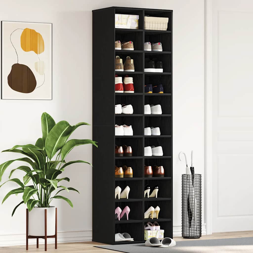 RANGER Tall Shoe Cabinet Black Oak - Casper Homes