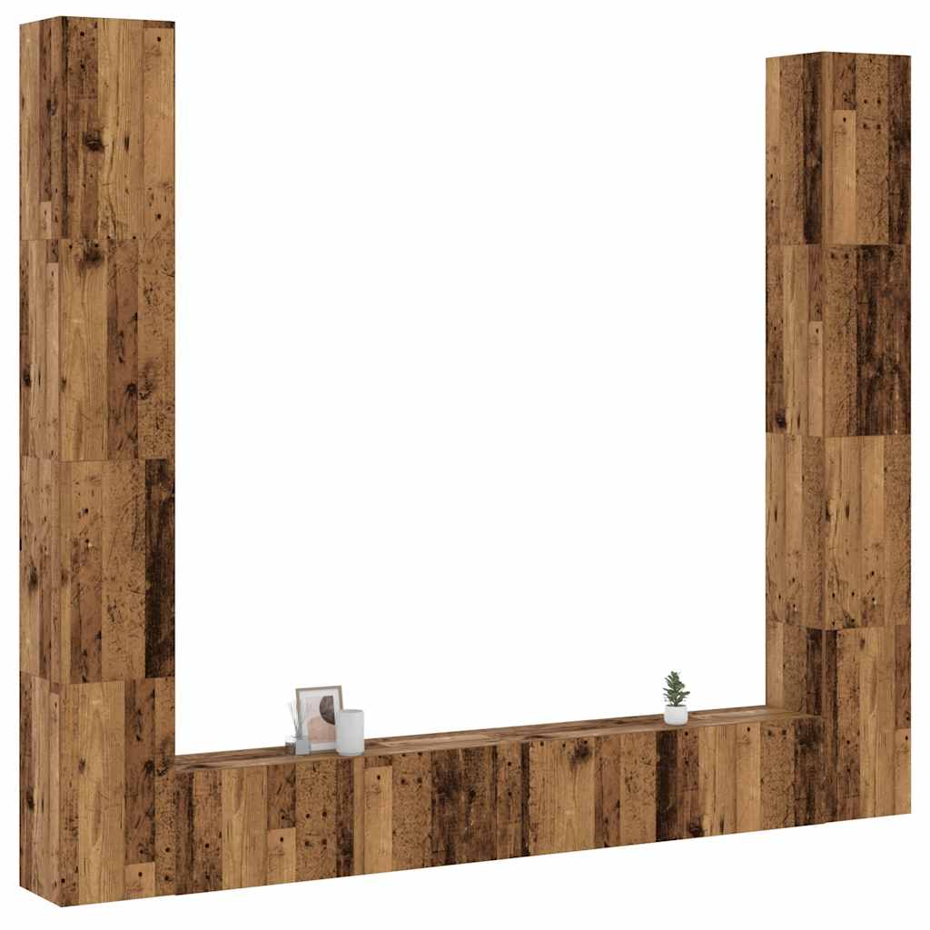 Wall Mounted TV cabinets 6 pcs Old Wood Engineered Wood - All Things Good