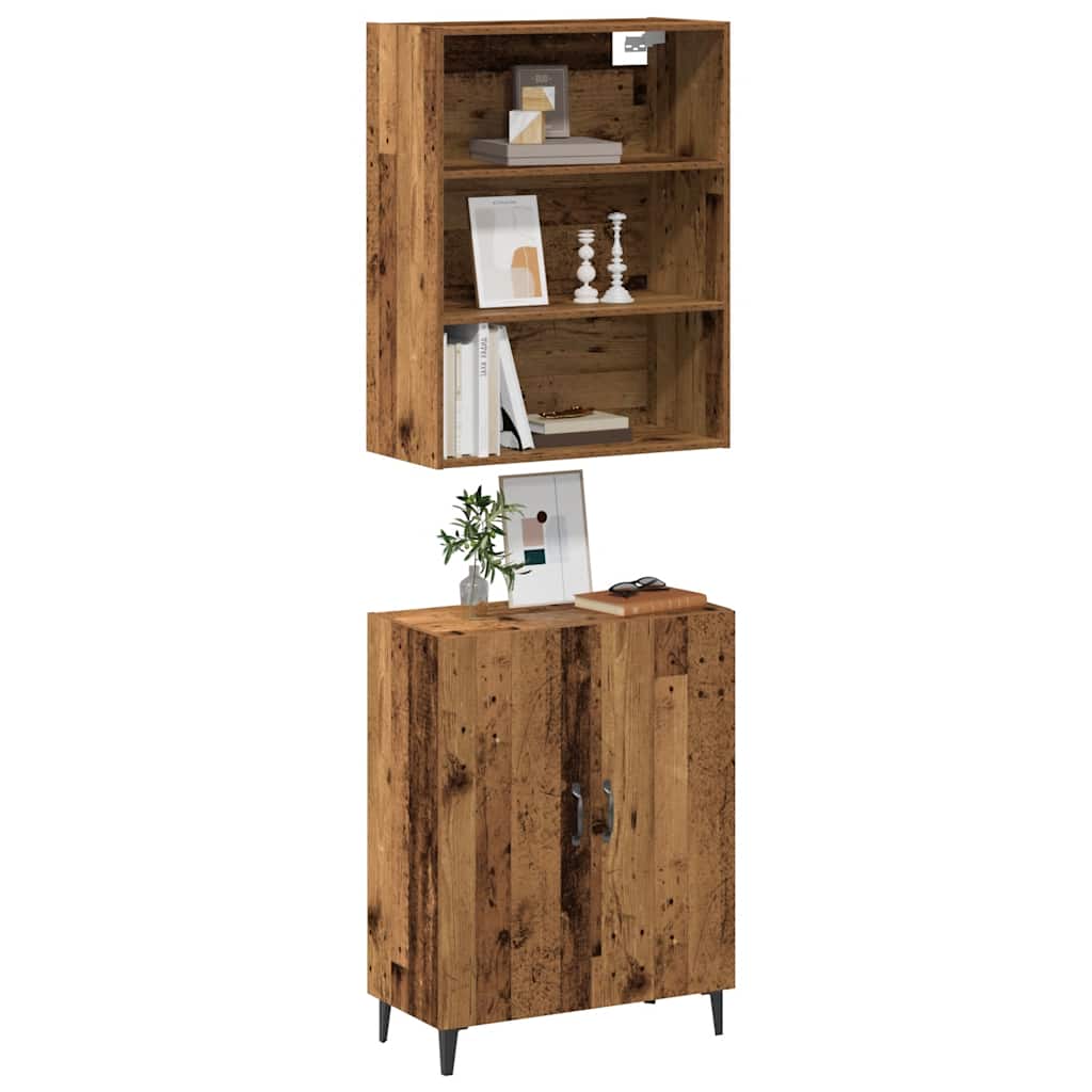 Sideboard with Wall Cabinet Old Wood Engineered Wood - Casper Homes