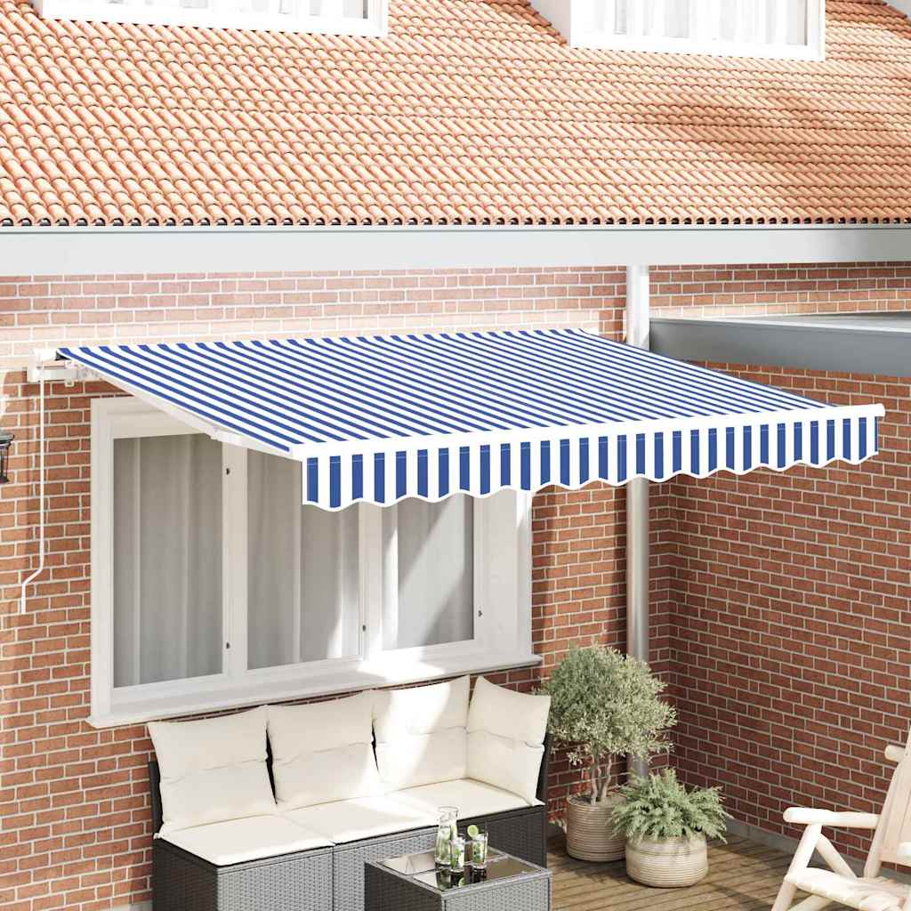Awning Replacement Fabric for 2.5 x 2 m Frame - Blue and White - Sid & Sam