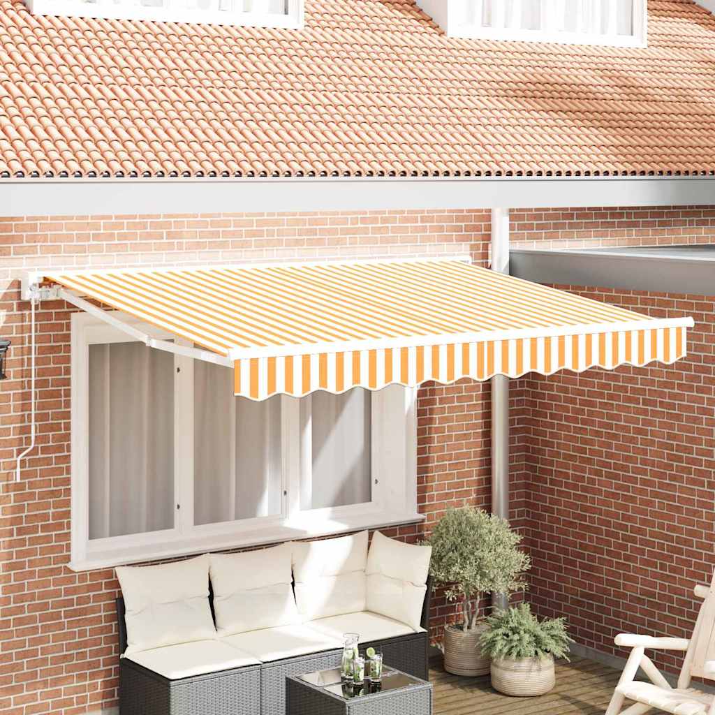 Awning Replacement Fabric for 3.5x2 m Frame Yellow and White - Charlotte Dunes